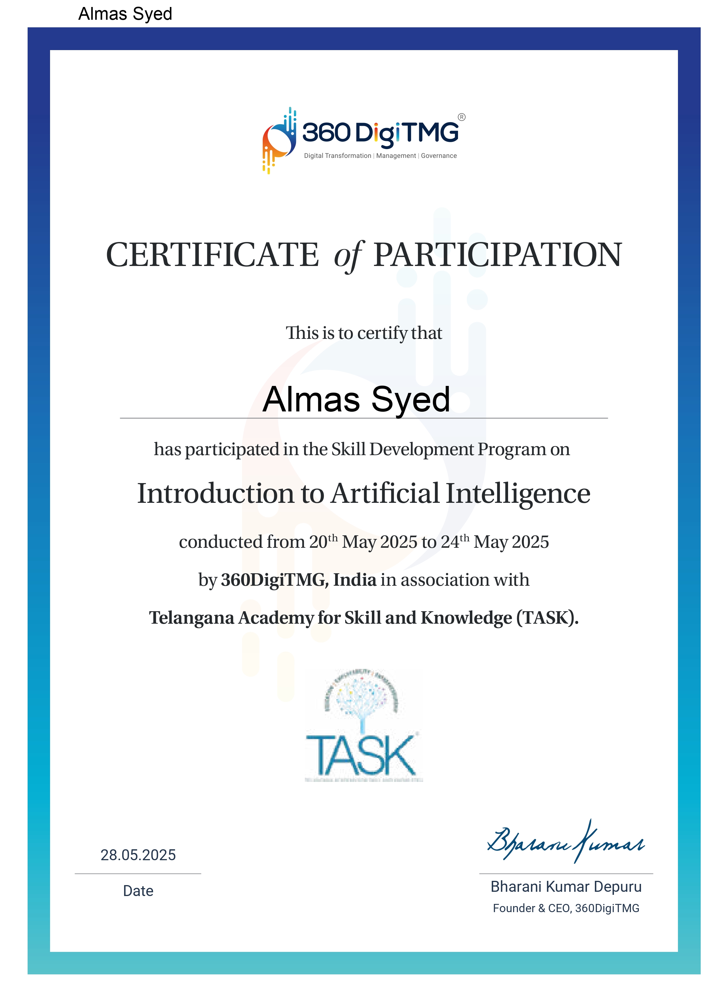 Introduction to Artificial Intelligence