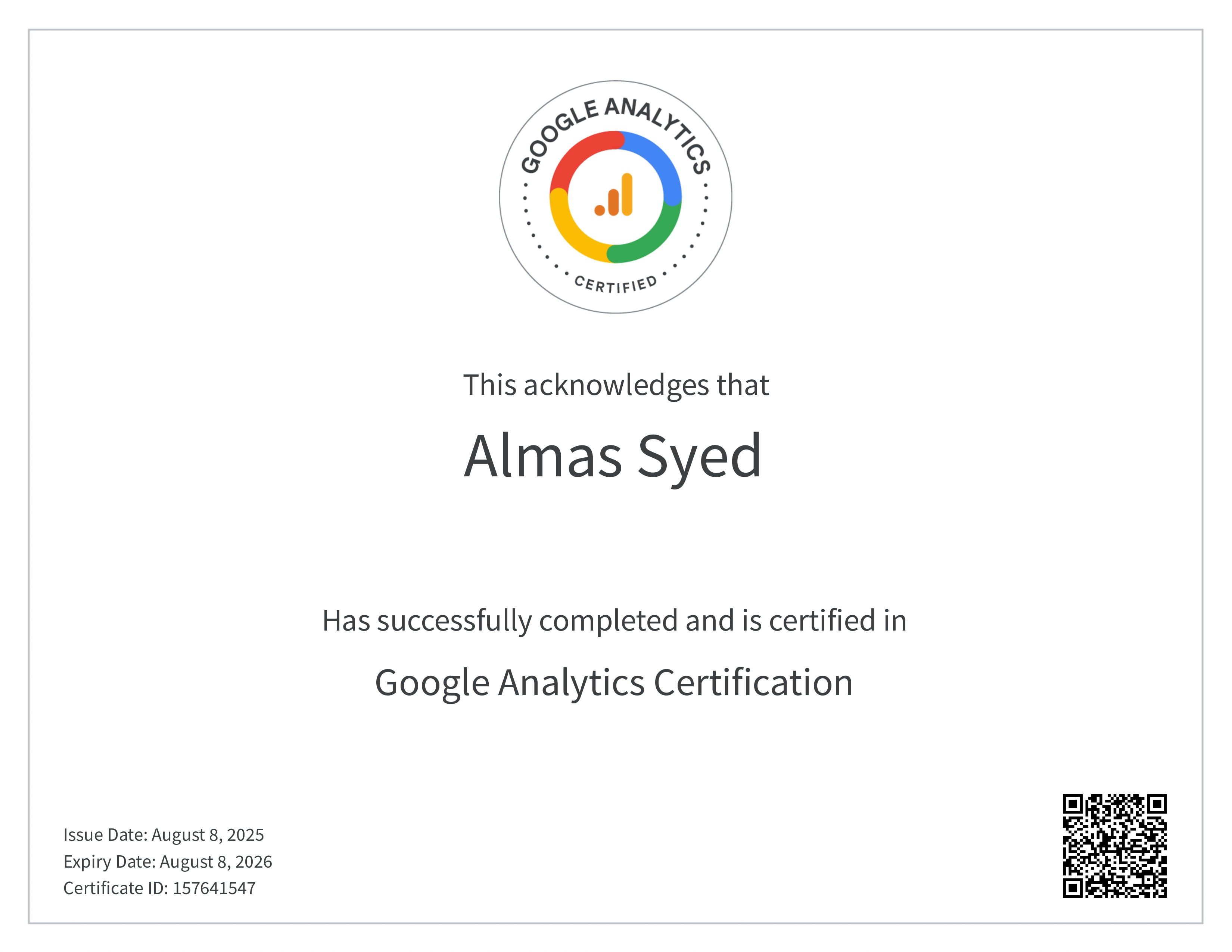 Google Analytics Certificate