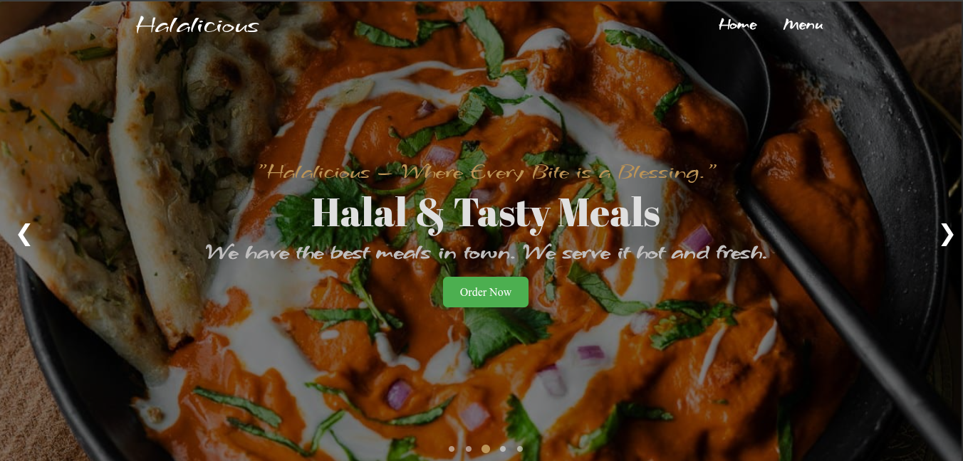 Halalicious Restaurant Website